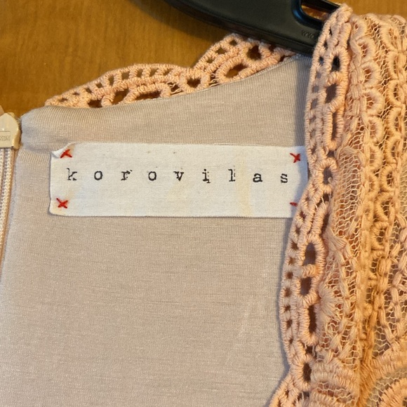 Anthropologie KOROVILAS Calantha Laced In Maxi Dress In Light Peach. Size S - Picture 15 of 16